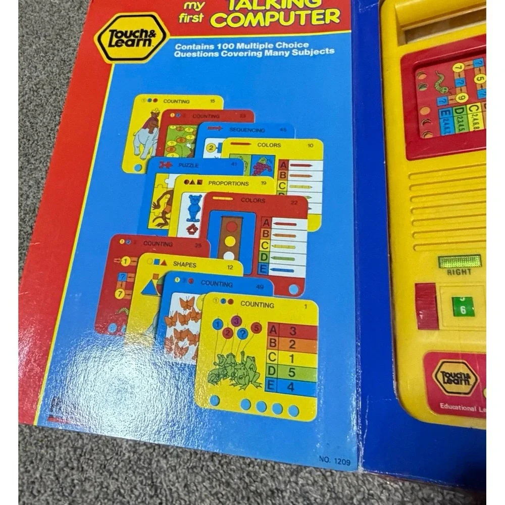 Vintage 1990 Playtime Touch & Learn My First Talking Computer Complete Box